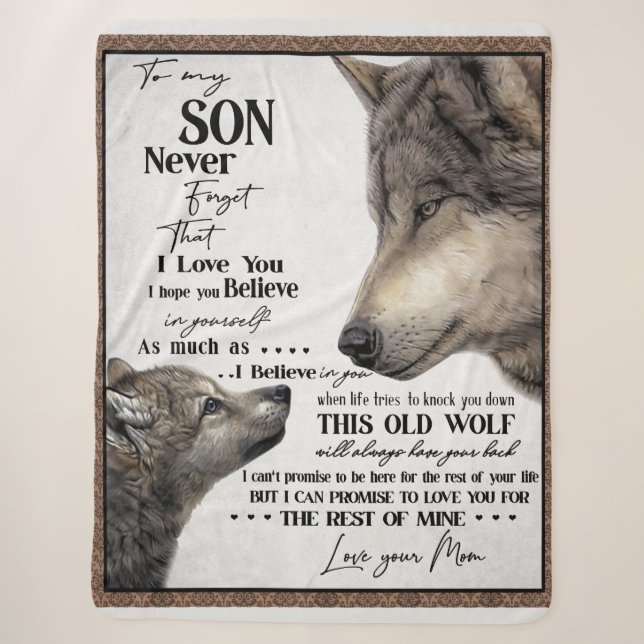 To My Son Gift, Mom And Son, Love Letter To Son Sherpa Blanket (Front)