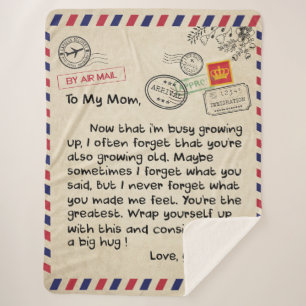 To My Son Gift, Mom And Son, Love Letter To Son Sherpa Blanket