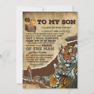 To My Son Gift,Tiger Lovers,Letter To Son From Dad Holiday Card