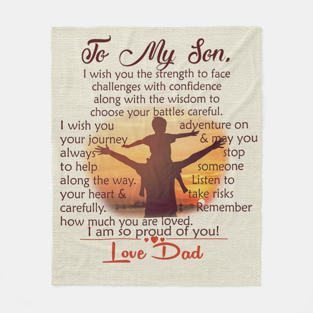 To my son | Lovely Letter To Him | Fleece Blanket (Front)