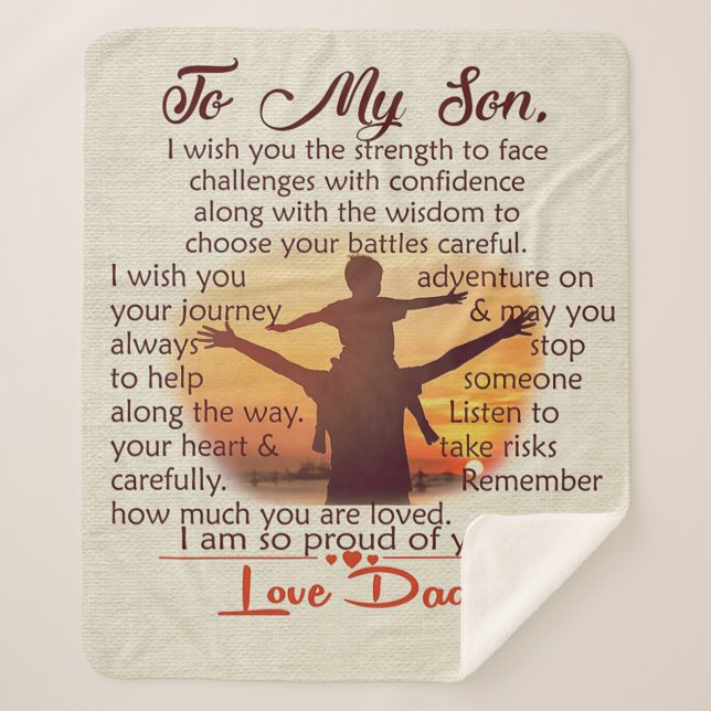 To my son | Lovely Letter To Him | Sherpa Blanket (Front)