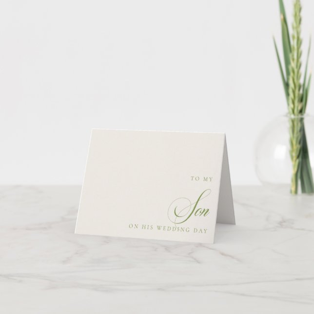 To My Son On His Wedding Day Message Card (Front)