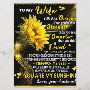To My Sunflower Wife Birthday Gift, Couple Love Menu