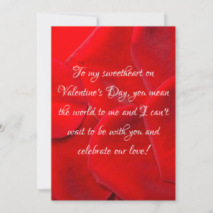 To my sweetheart on Valentine's Day Holiday Card