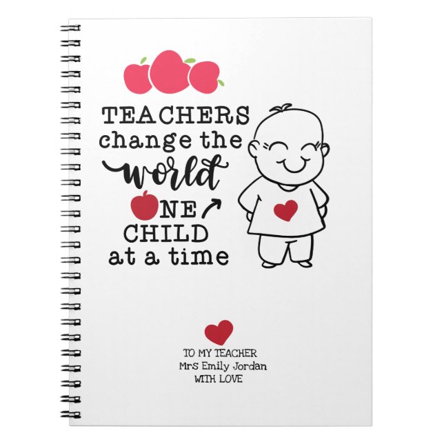 To My Teacher with Love Personalized  Notebook (Front)