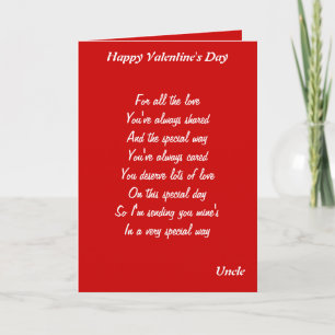 To my  uncle on valentine's day holiday card