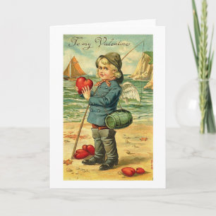 To My Valentine Fishing for Hearts Holiday Card