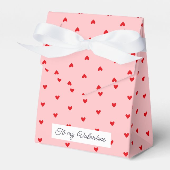 to my Valentine Heart Red pink Favor Box (Front Side)