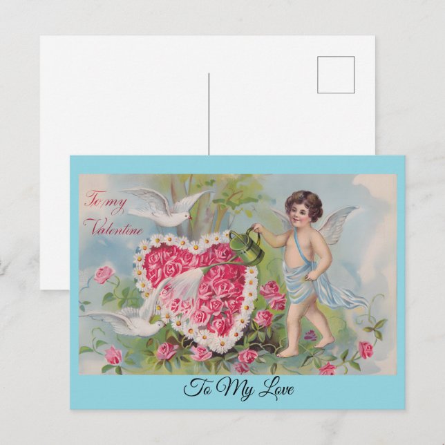 To My Valentine Personalized Holiday Postcard (Front/Back)