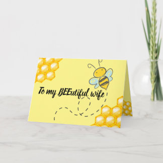 To My Wife CUSTOM bee and rainbow card anniversary
