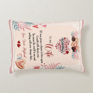 To My Wife Floral Valentine Gift FromHusband Accent Pillow