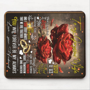 To My Wife Gift, Couple Love Gift, Wedding Gift Mouse Pad