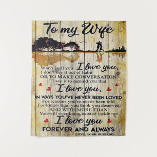 To my wife Gift Letter To My Husband Tapestry
