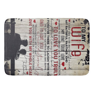 To My Wife Gift Lovely Letter To Girlfriend Bath Mat