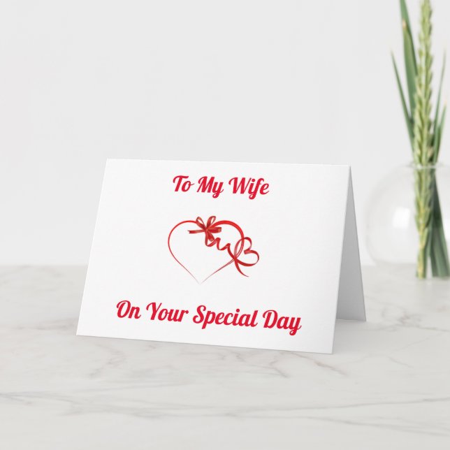 TO MY **WIFE** HAPPY BIRTHDAY WITH LOVE CARD (Front)