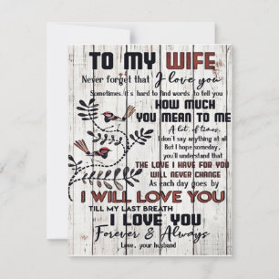 To my Wife   Home Decor Gift   To My Wife Present Invitation