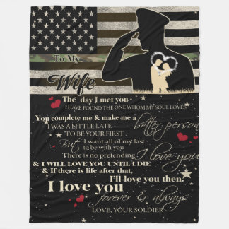 To My WIfe I love you Fleece Blanket