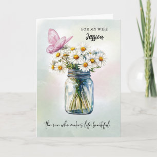 To My Wife Mother’s Day Personalize Mason Jar Card