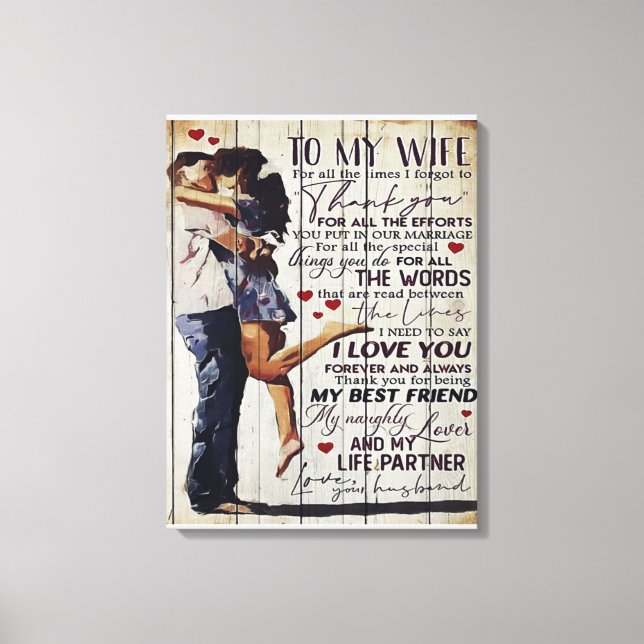 To My Wife Present | Love Quotes Present | Canvas Print (Front)