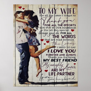 To My Wife Present   Love Quotes Present   Poster