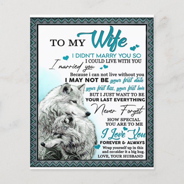 To My Wolf Wife Birthday Gift, Couple Wedding Gift Flyer (Front)