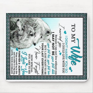 To My Wolf Wife Birthday Gift, Couple Wedding Gift Mouse Pad