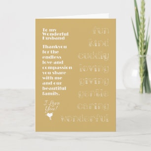 To My Wonderful Husband Card