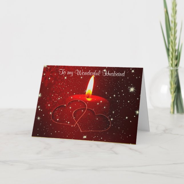 To my wonderful husband christmas from wife holiday card (Front)