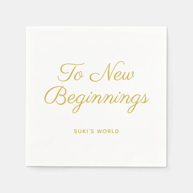 To New Beginnings Elegant Personalized  Napkin (Front)