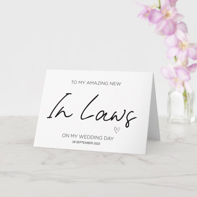 To New Parents in Law Wedding Thank You From Bride Card (Orchid)