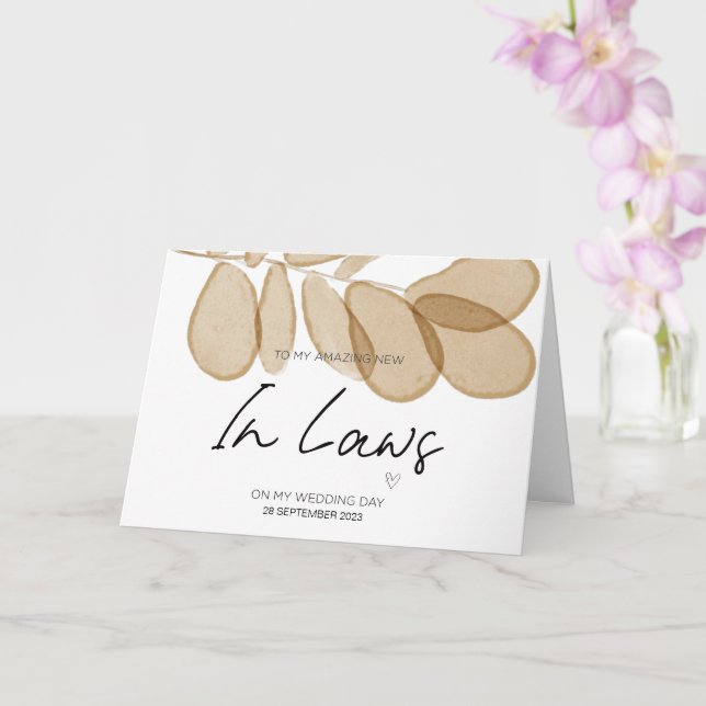 To New Parents in Law Wedding Thank You From Bride Card (Orchid)