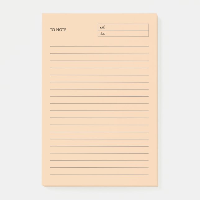To Note Block Notepad - Post-It Notes (Front)