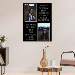 To Our Daughter Message Photo Collage Poster
