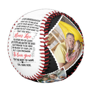To Our Granddaughter From Grandpa Custom Photo Baseball