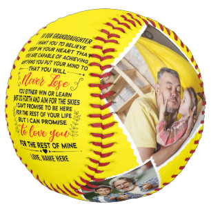 To Our Granddaughter From Grandpa Custom Photo Softball