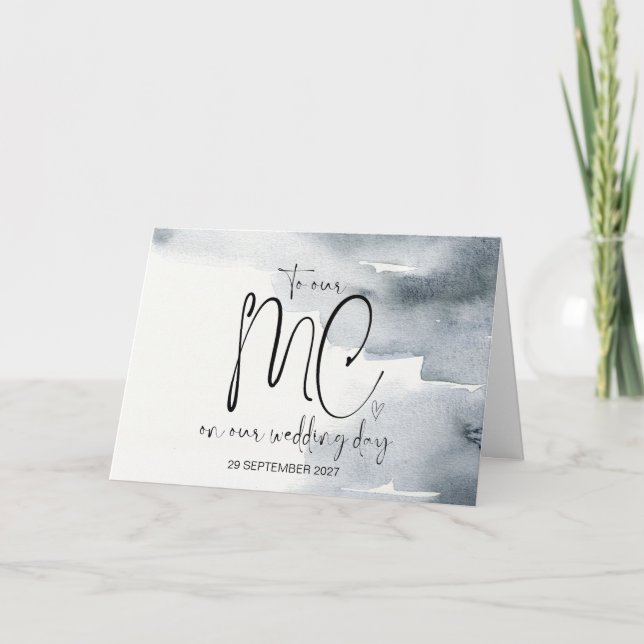 To Our MC on Wedding Day Thank You Bride and Groom Card (Front)