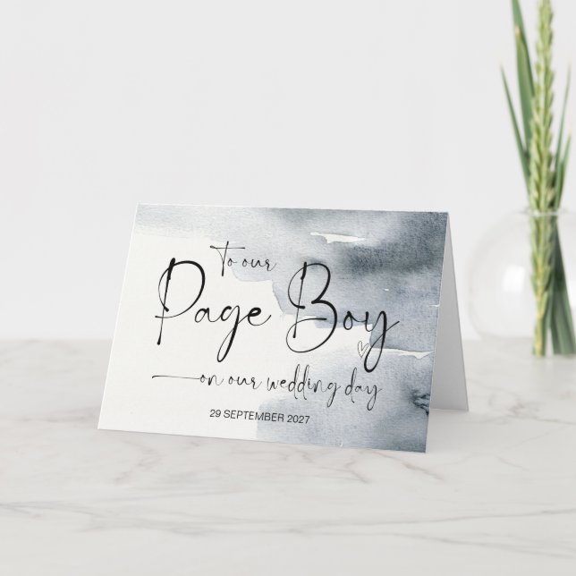 To Our Page Boy on Wedding Day Thank You Bride  Card (Front)