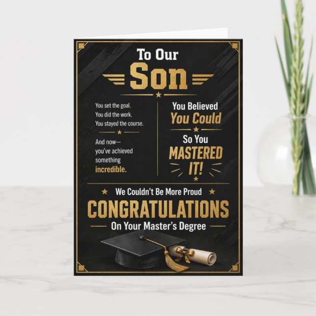 To Our Son Master's Degree Graduation Card (Front)