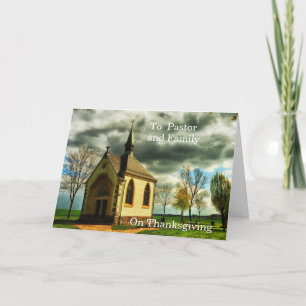 To Pastor and Family on Thanksgiving Holiday Card