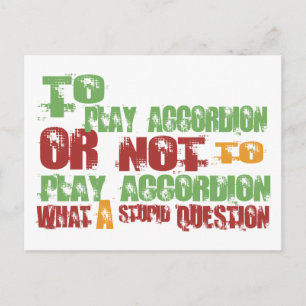 To Play Accordion Postcard