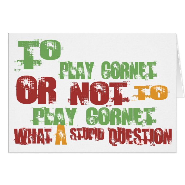 To Play Cornet (Front Horizontal)