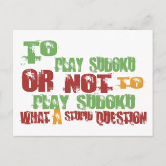 To Play Sudoku Postcard