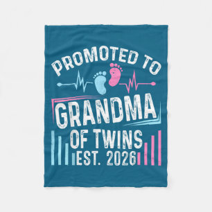 To Promoted Grandma Twins Est Baby Fleece Blanket