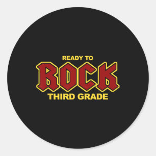 To Rock The Third Grade Fun Back To School Classic Round Sticker