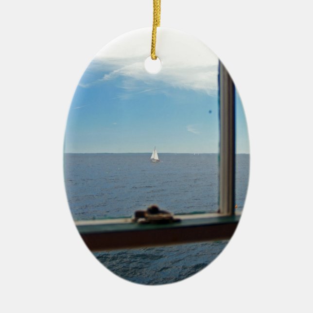 To Sea, To Sea Ceramic Ornament (Front)