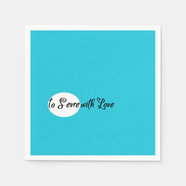 To Serve with Love Blue Party Paper Napkin (Front)