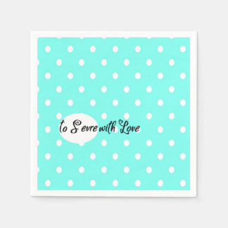 To Serve with Love Polka Dot Party Paper Napkin