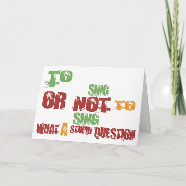 To Sing Card (Front)