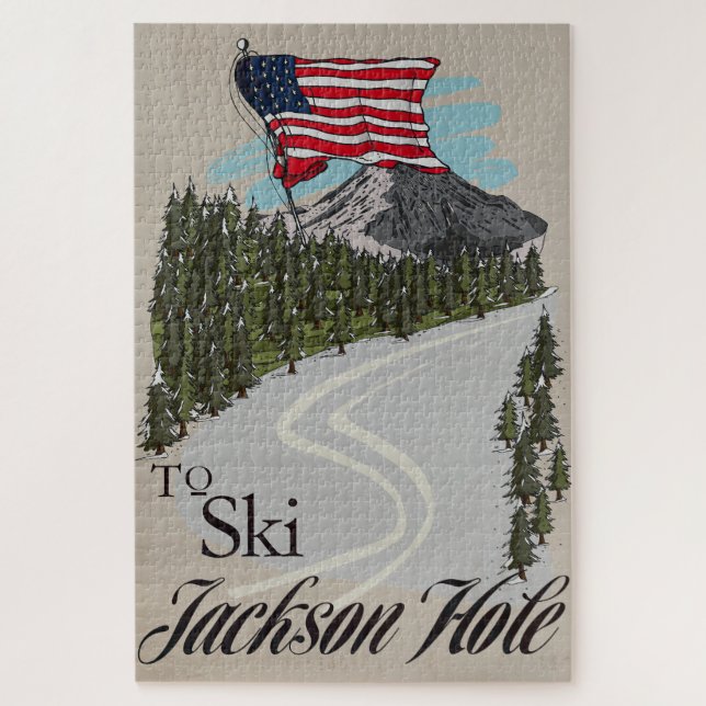 To Ski Jackson Hole Jigsaw Puzzle (Vertical)