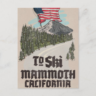 To Ski Mammoth California  Invitation Postcard